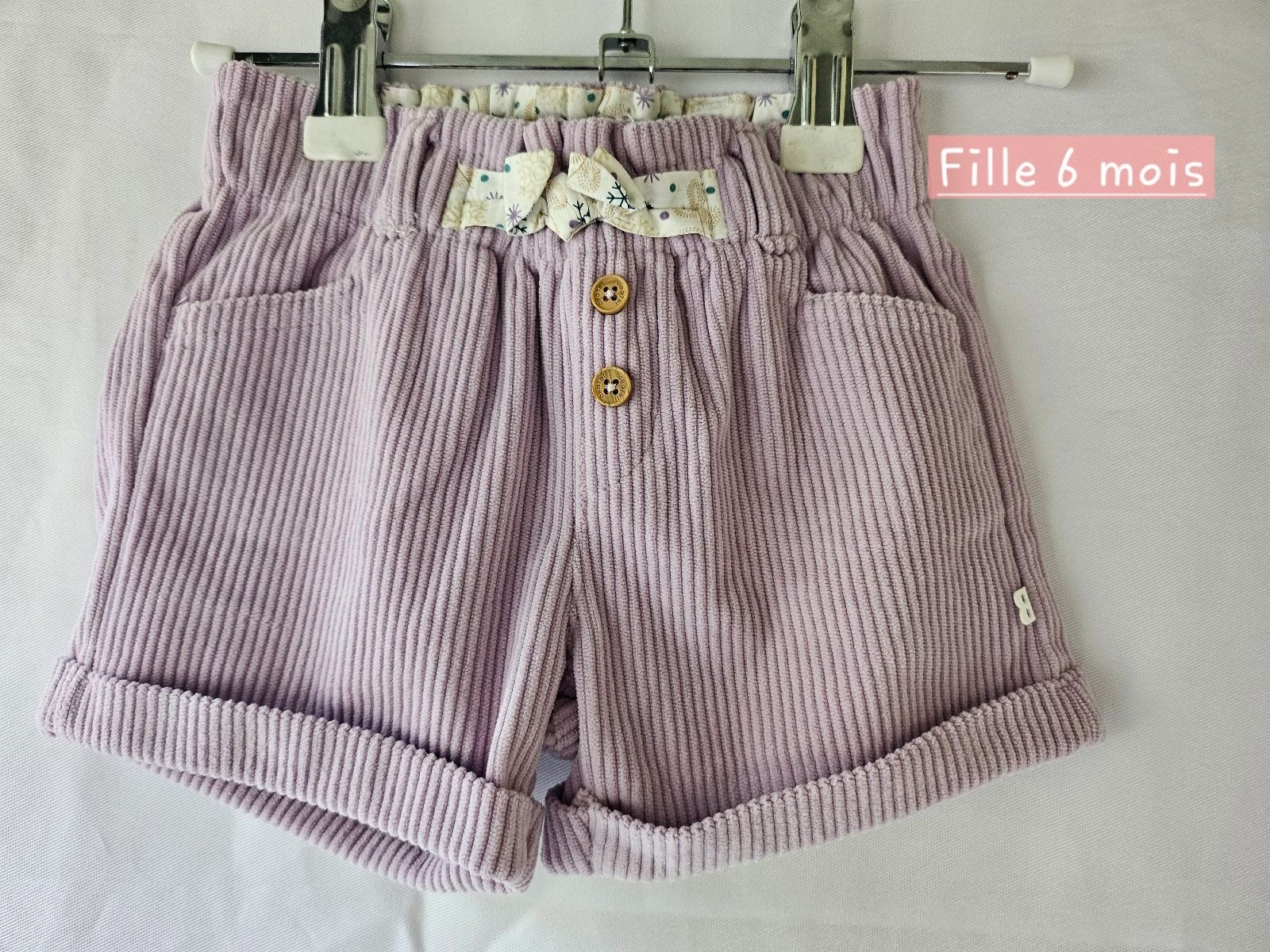 Short en velours 6 mois